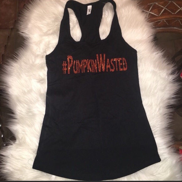 Tops - Pumpkin Wasted tank (black)